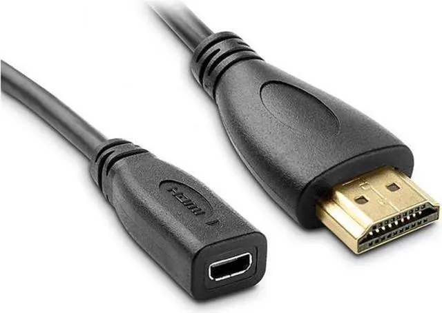 Alt view image 6 of 7 - Aomoproing 20cm Micro HDMI socket Female to HDMI Male adapter Cable for TabletCell Phone