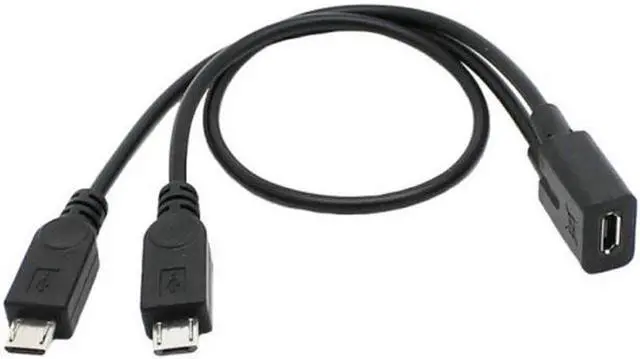 Main image of Aomoproing Micro USB Female to 2 Micro USB Male Splitter extension charge cable for Galaxy S5 i9600 S4 I9500 Note2 N7100 S3 I9300 S2 9100