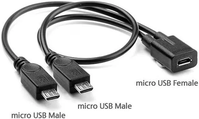 Alt view image 5 of 7 - Aomoproing Micro USB Female to 2 Micro USB Male Splitter extension charge cable for Galaxy S5 i9600 S4 I9500 Note2 N7100 S3 I9300 S2 9100