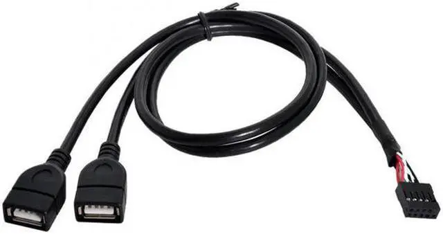 Alt view image 6 of 7 - Aomoproing USB 9Pin 10Pin Motherboard Female Header to Dual USB 2.0 Female Adapter Cable 50cm