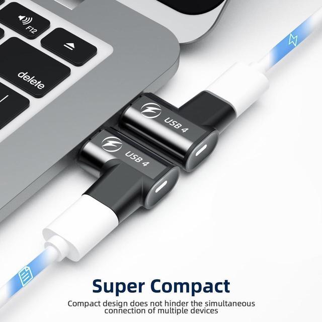 Alt view image 3 of 7 - 240W USB C Magnetic Adapter, [2 Pack] Magnetic USB C Adapter Right Angle 24Pin with USB 4 40Gbps 8K 60Hz Type-C Adapter for i-Phone 15 Series, Thunderbolt 3/4, MacBook Pro/Air and More Type C Devices