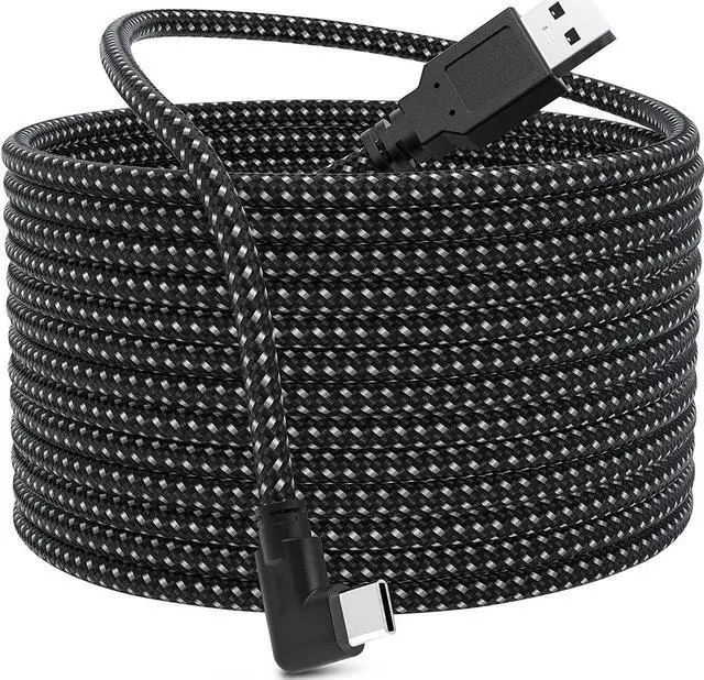 Main image of 16ft / 5M Nylon Braided VR Link Cable for Oculus Quest 2 Quest 1 VR Headset, USB 3.0 USB A to USB C Type C 5Gbps High Speed Data Transfer Charging Cord Compatible for Oculus VR Headset, PC Game