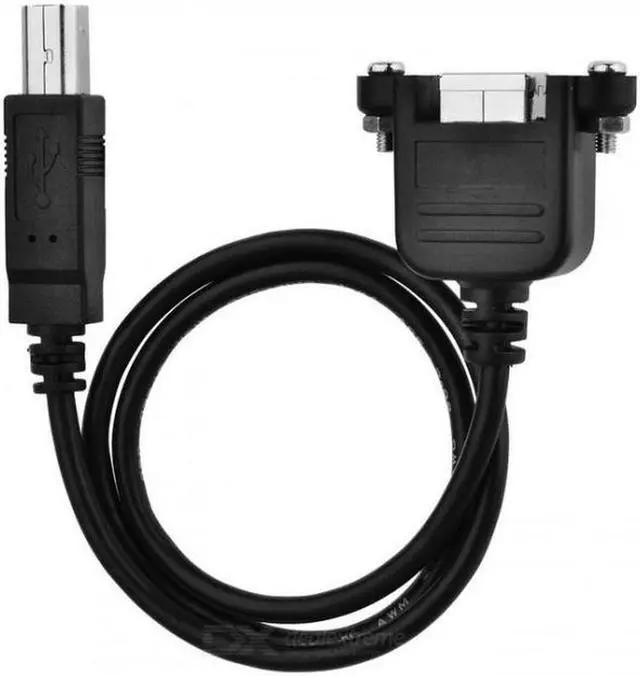 Alt view image 2 of 7 - Aomoproing USB 2.0 B Type Male to Female Printer Scanner Hard Disk Extension Cable with Screws for Panel Mount 50cm