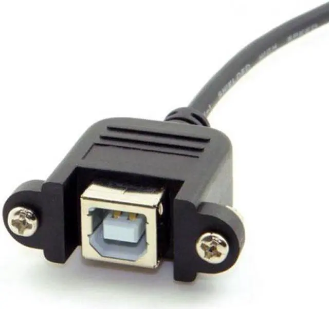 Alt view image 4 of 7 - Aomoproing USB 2.0 B Type Male to Female Printer Scanner Hard Disk Extension Cable with Screws for Panel Mount 50cm
