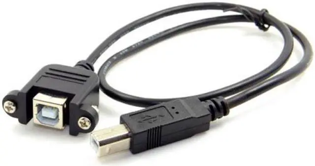 Alt view image 7 of 7 - Aomoproing USB 2.0 B Type Male to Female Printer Scanner Hard Disk Extension Cable with Screws for Panel Mount 50cm