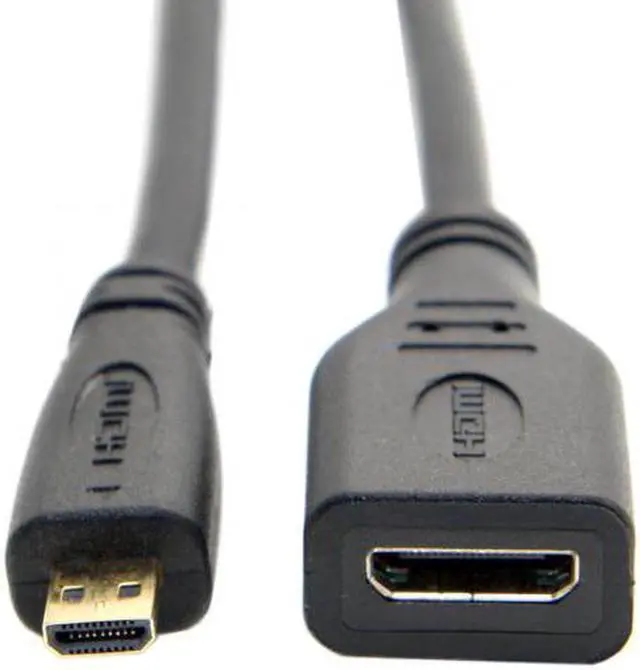 Alt view image 3 of 7 - Aomoproing D Type Micro HDMI 1.4 Male to Mini HDMI 1.4 Female C Type Extension Cable 10cm for Laptop PC HDTV