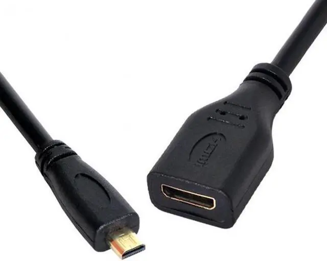 Alt view image 2 of 7 - Aomoproing D Type Micro HDMI 1.4 Male to Mini HDMI 1.4 Female C Type Extension Cable 10cm for Laptop PC HDTV