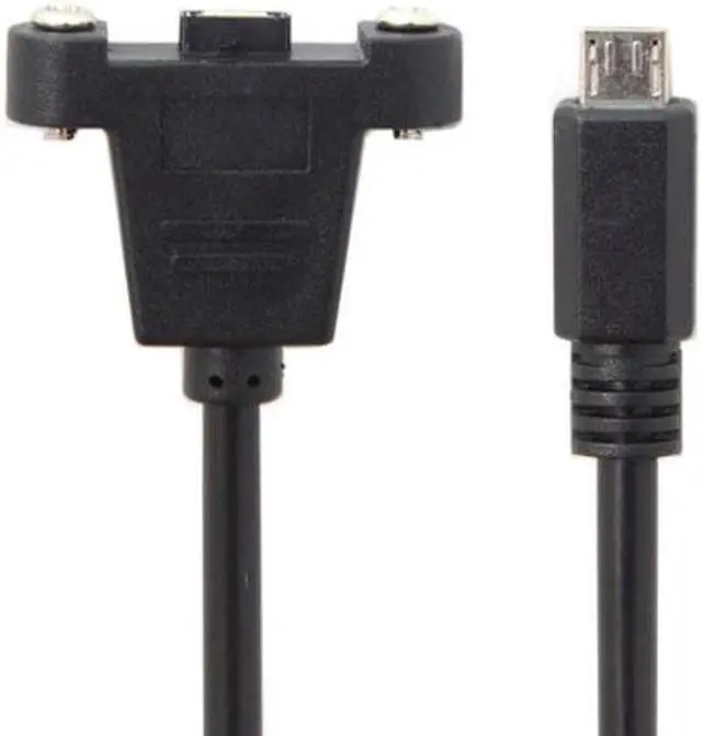 Alt view image 2 of 7 - Aomoproing Micro USB 5Pin Male to Female Extension Panel Mount Type Cable with Screws 50cm