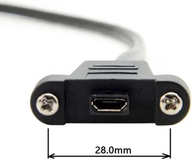Alt view image 5 of 7 - Aomoproing Micro USB 5Pin Male to Female Extension Panel Mount Type Cable with Screws 50cm