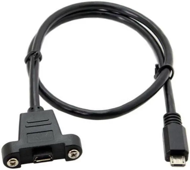 Alt view image 7 of 7 - Aomoproing Micro USB 5Pin Male to Female Extension Panel Mount Type Cable with Screws 50cm