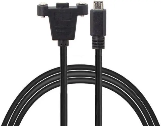 Alt view image 4 of 7 - Aomoproing Micro USB 5Pin Male to Female Extension Panel Mount Type Cable with Screws 50cm