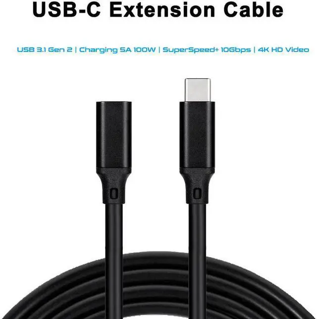 Alt view image 6 of 7 - USB C Extension Cable 6.6ft/2M [100W, 20Gbps], USB-C 3.1 Gen 2 USB C to USB C Male to Female 4K Video Cable, Compatible with MacBook Pro/Air, Samsung, Nintendo Switch and More