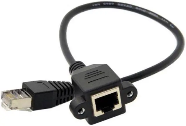 Alt view image 5 of 7 - Aomoproing 30cm 8P8C FTP STP UTP Cat 5e Male to Female Lan Ethernet Network Extension Cable with Panel Mount Holes
