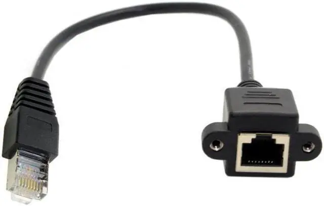 Alt view image 7 of 7 - Aomoproing 30cm 8P8C FTP STP UTP Cat 5e Male to Female Lan Ethernet Network Extension Cable with Panel Mount Holes