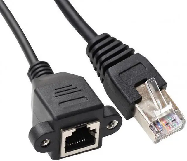 Alt view image 3 of 7 - Aomoproing 30cm 8P8C FTP STP UTP Cat 5e Male to Female Lan Ethernet Network Extension Cable with Panel Mount Holes