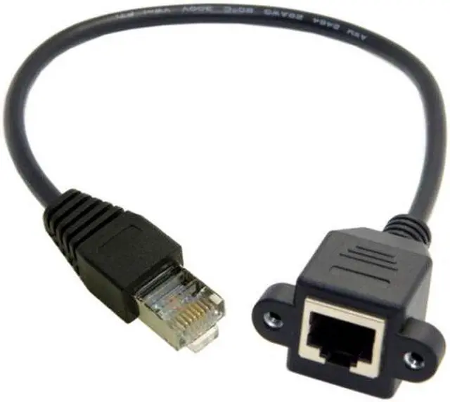 Alt view image 4 of 7 - Aomoproing 30cm 8P8C FTP STP UTP Cat 5e Male to Female Lan Ethernet Network Extension Cable with Panel Mount Holes