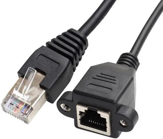 Alt view image 7 of 7 - Aomoproing 30cm 8P8C FTP STP UTP Cat 5e Male to Female Lan Ethernet Network Extension Cable with Panel Mount Holes