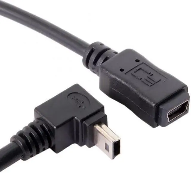 Alt view image 2 of 7 - Aomoproing GPS Mini USB 5P 90D Up Angled Male to Mini USB 5Pin Female Extension Cable