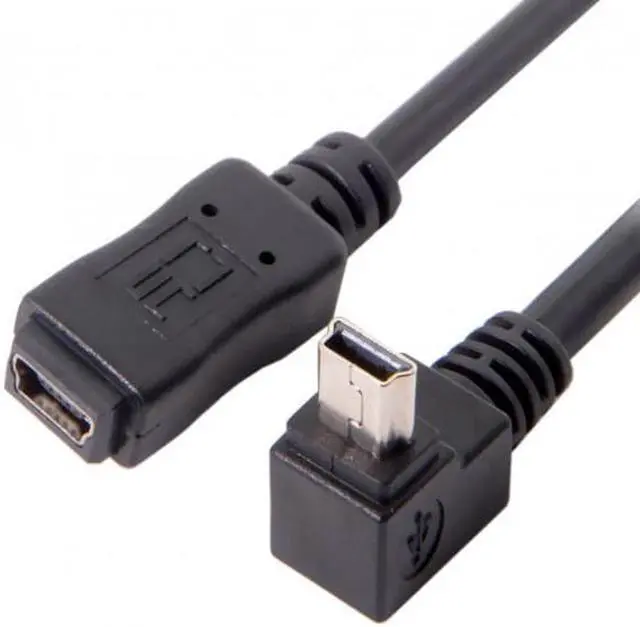 Alt view image 5 of 7 - Aomoproing GPS Mini USB 5P 90D Up Angled Male to Mini USB 5Pin Female Extension Cable