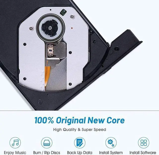 Alt view image 7 of 7 - External CD DVD Drive, Type-C USB 3.0 Slim Portable CD Reader with SD TF Card Reader & USB-Stick Port, CD/DVD-RW Burner Low Noise High Speed Data Transfer Super Drive for Laptop PC Windows,OS