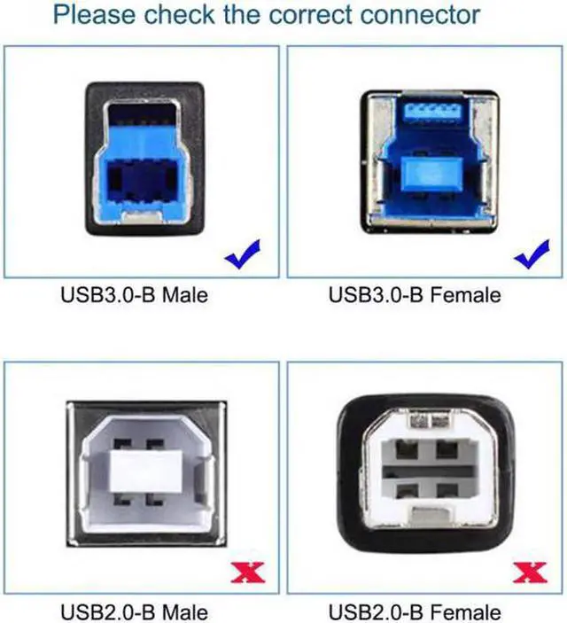 Alt view image 2 of 7 - Aomoproing Dual Thumbscrews USB 3.0 Back Panel Mount B Male to Female B Type Extension Cable 0.5m