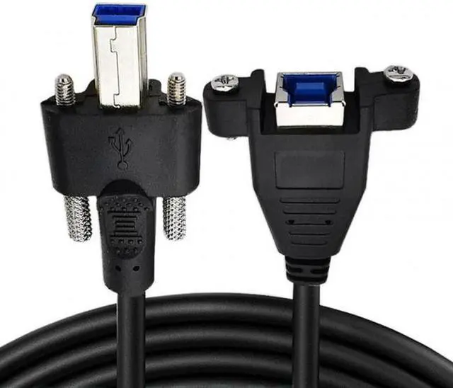Main image of Aomoproing Dual Thumbscrews USB 3.0 Back Panel Mount B Male to Female B Type Extension Cable 0.5m