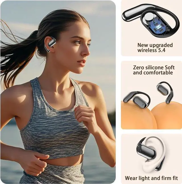 Alt view image 3 of 7 - [Upgraded] Ai Translation Earbuds Real Time,144 Language Translator Over The Ear Earbuds | Intelligent Touch Screen Bluetooth Earphones | True Wireless Open Ear Earbuds Bluetooth 5.4 Headphones