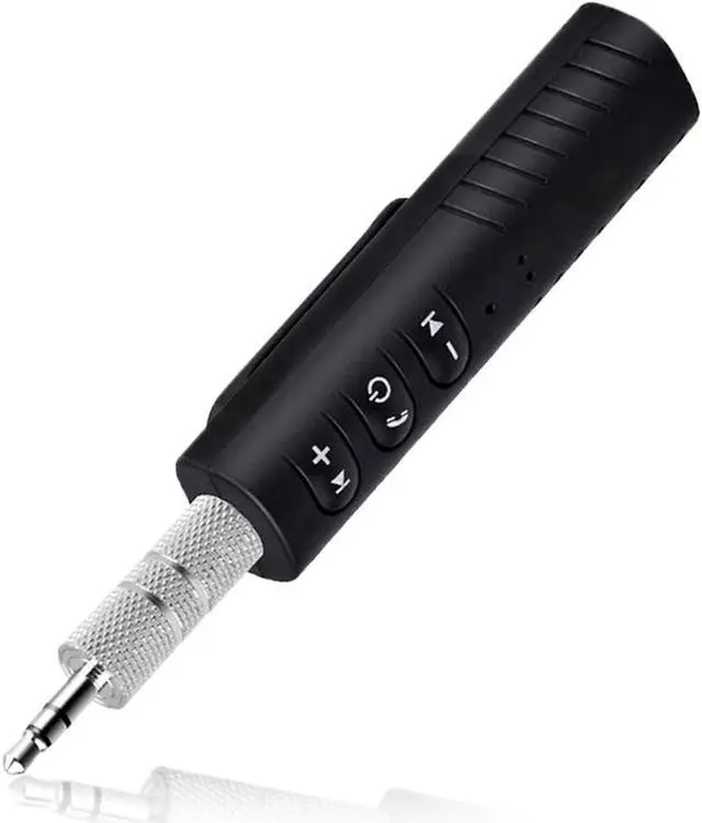 Main image of Bluetooth Car Adapter, Portable Bluetooth 5.0 Stereo Output Receiver Hands-Free Car Kit & Mini Wireless 3.5mm Aux Adapter for Headphones, Car, Home Stereo Music System(Black)