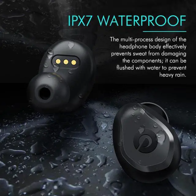 Alt view image 2 of 7 - Ture Wireless Earbuds, Bluetooth 5.0 Headphones, TWS Earphones, Wireless in-Ear Earbuds IPX7 Waterproof Wireless Eardphones with Charging Case,Led Digital Display (Built-in Mic, 3D Stereo)
