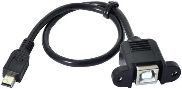 Alt view image 4 of 7 - Aomoproing  Mini USB 5pin Male to USB B Female Panel Mount Type Cable With Screws