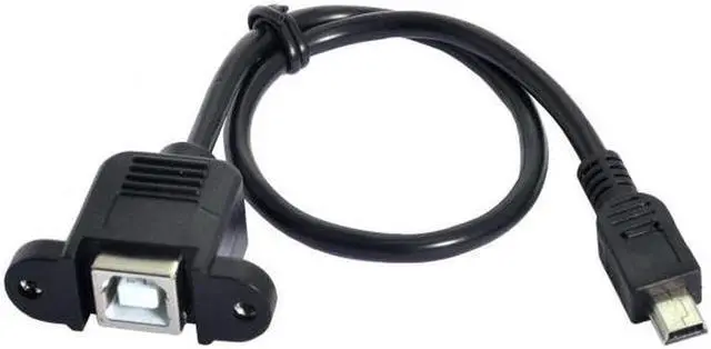 Alt view image 3 of 7 - Aomoproing  Mini USB 5pin Male to USB B Female Panel Mount Type Cable With Screws