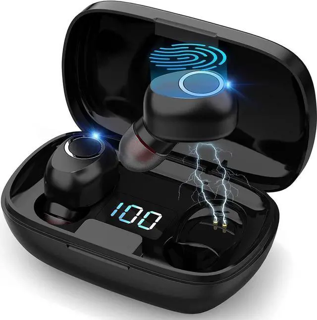 Main image of True Wireless Earbuds, Ear Buds Wireless Bluetooth Earbuds with Microphone, Touch Control Earbud & Full in-Ear Headphones for Workout, Stereo Deep Bass IPX5 Waterproof Earbuds for IOS Android Phones