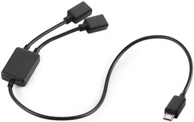 Alt view image 3 of 7 - Aomoproing Micro USB to Dual Ports Micro USB Female Hub Cable For Laptop PCMouseFlash Disk