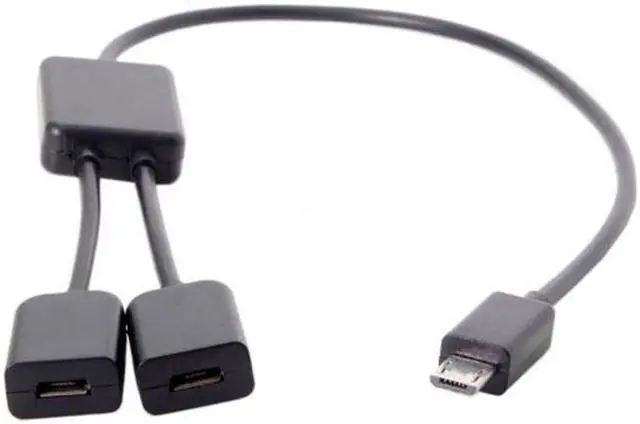 Alt view image 2 of 7 - Aomoproing Micro USB to Dual Ports Micro USB Female Hub Cable For Laptop PCMouseFlash Disk