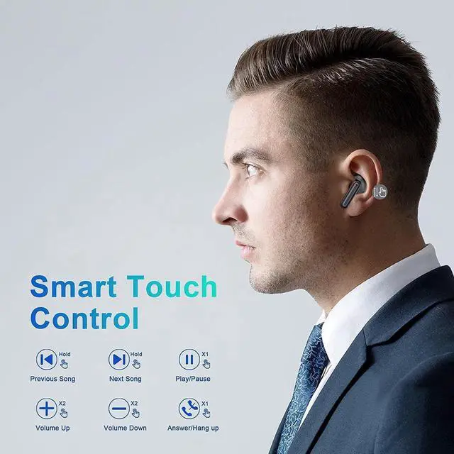 Alt view image 6 of 7 - Ture Wireless Earbuds, Bluetooth 5.1 Earbuds in-Ear Stereo Mini Earphone, Bluetooth Headphones with Mic for Clear Calls, 6H Single Play Time, IP7 Waterproof Wireless Earphones with USB-C Charging Case