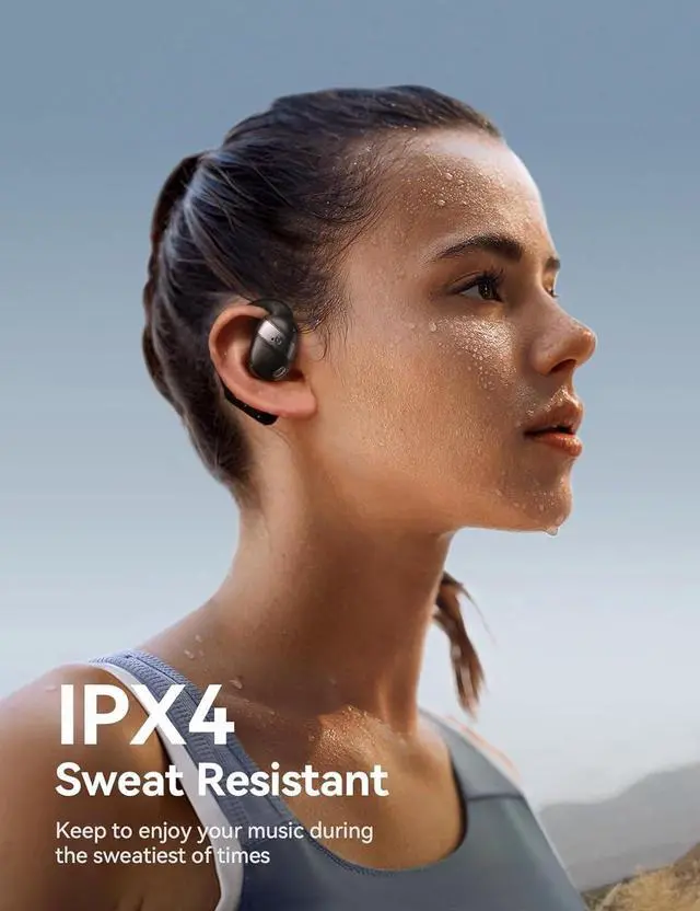 Alt view image 3 of 7 - Open Ear Headphones, Bluetooth 5.4 Wireless Earbuds with Digital Display, Ultra-Comfort, Clear Calls, Powerful Sound, 50H Playtime, IPX4 Waterproof Sports Earphones for Running & Workouts