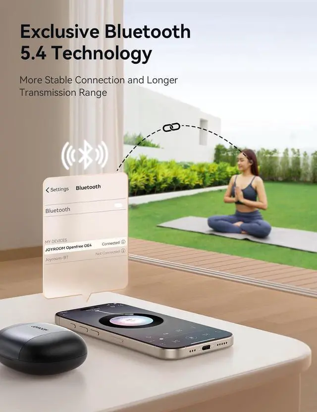 Alt view image 4 of 7 - Open Ear Headphones, Bluetooth 5.4 Wireless Earbuds with Digital Display, Ultra-Comfort, Clear Calls, Powerful Sound, 50H Playtime, IPX4 Waterproof Sports Earphones for Running & Workouts