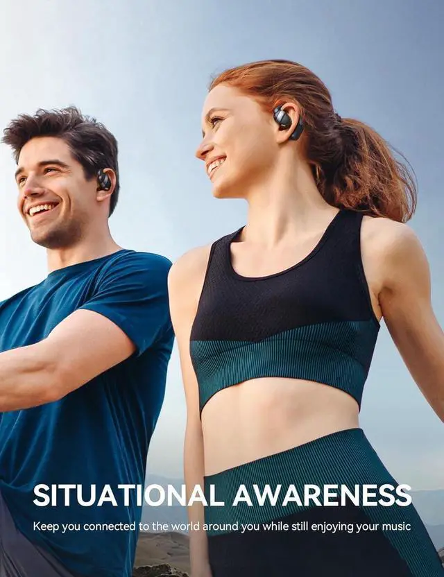 Alt view image 7 of 7 - Open Ear Headphones, Bluetooth 5.4 Wireless Earbuds with Digital Display, Ultra-Comfort, Clear Calls, Powerful Sound, 50H Playtime, IPX4 Waterproof Sports Earphones for Running & Workouts