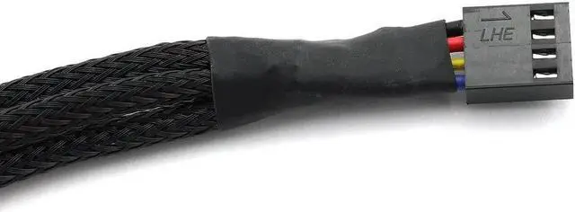 Alt view image 2 of 6 - 4Pin 1 to 3 Ways PWM Fan Splitter Cable Black Sleeved Fan Power Extension Cable 4Pin Female to 3X 4Pin Male 27cm/10.5 inches