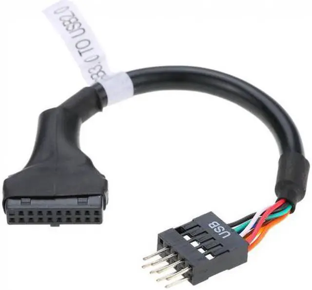 Alt view image 2 of 6 - Aomoproing 2pcs USB 2.0 9Pin to USB 3.0 20pin Housing Header Female Cable Reversible for Motherboard