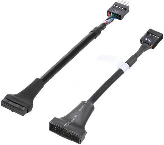 Alt view image 4 of 6 - Aomoproing 2pcs USB 2.0 9Pin to USB 3.0 20pin Housing Header Female Cable Reversible for Motherboard