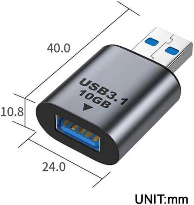 Alt view image 5 of 6 - Aomoproing USB 3.0/3.1 Type A Female to USB 3.0/3.1 A Male Data Adapter 10Gbps Extension for Laptop Desktop