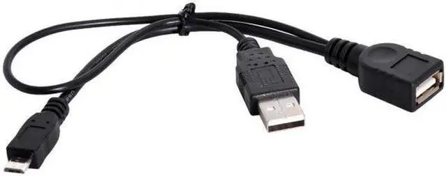 Alt view image 3 of 7 - Aomoproing Black Color Micro USB 2.0 OTG Host Flash Disk Cable with USB power for Galaxy S3 i9300 S4 i9500 Note2 Note3S5