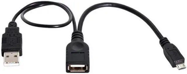 Alt view image 7 of 7 - Aomoproing Black Color Micro USB 2.0 OTG Host Flash Disk Cable with USB power for Galaxy S3 i9300 S4 i9500 Note2 Note3S5