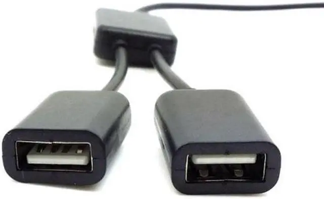 Alt view image 5 of 7 - Aomoproing Black USB 2.0 Dual Ports Hub Cable Bus power For Laptop Mac Notebook PCMouseFlash Disk
