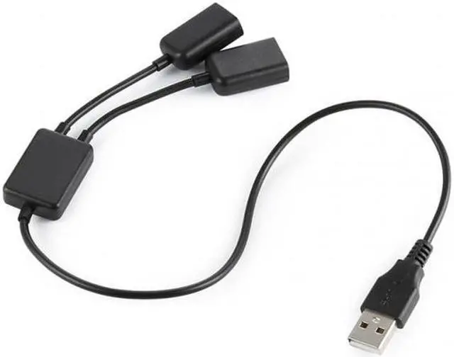 Alt view image 6 of 7 - Aomoproing Black USB 2.0 Dual Ports Hub Cable Bus power For Laptop Mac Notebook PCMouseFlash Disk