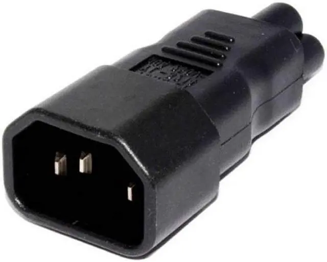 Alt view image 6 of 7 - Aomoproing  IEC 320 Adapter 3 Poles Socket C14 to Cloverleaf Plug Micky C5 Straight Extension Power Adapter