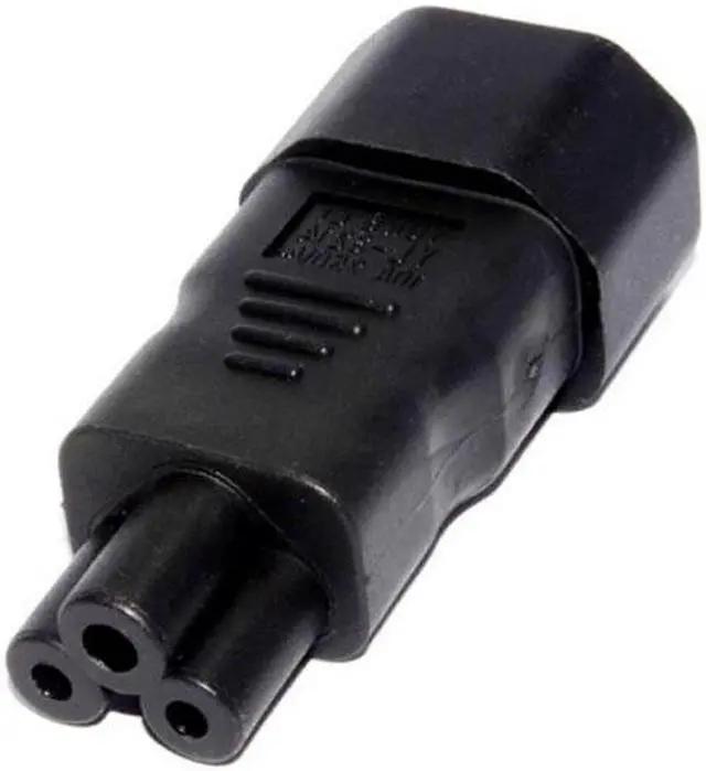 Alt view image 7 of 7 - Aomoproing  IEC 320 Adapter 3 Poles Socket C14 to Cloverleaf Plug Micky C5 Straight Extension Power Adapter