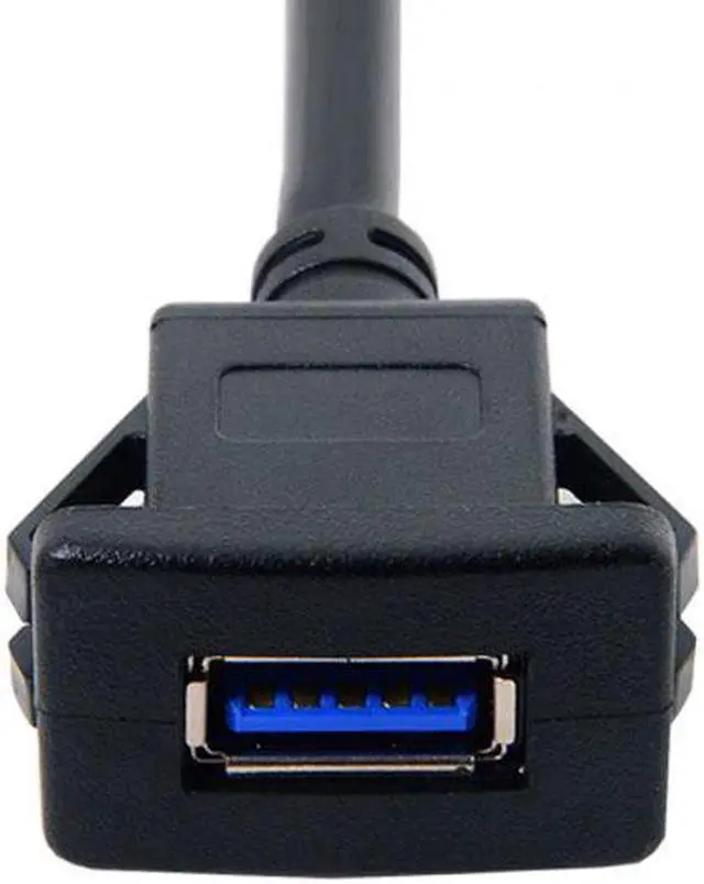Alt view image 4 of 5 - Aomoproing  1m Waterproof Single USB 3.0 Extension Latch Mount Car AUX Cable for Dashboard Panel