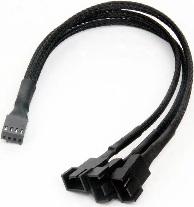 Alt view image 3 of 6 - Dual Case Fan Power Adapter 1 to 3 Converter Case Fan Splitter Cable 4Pin PWM Cable Cooling Splitter Duplicator 2-pack